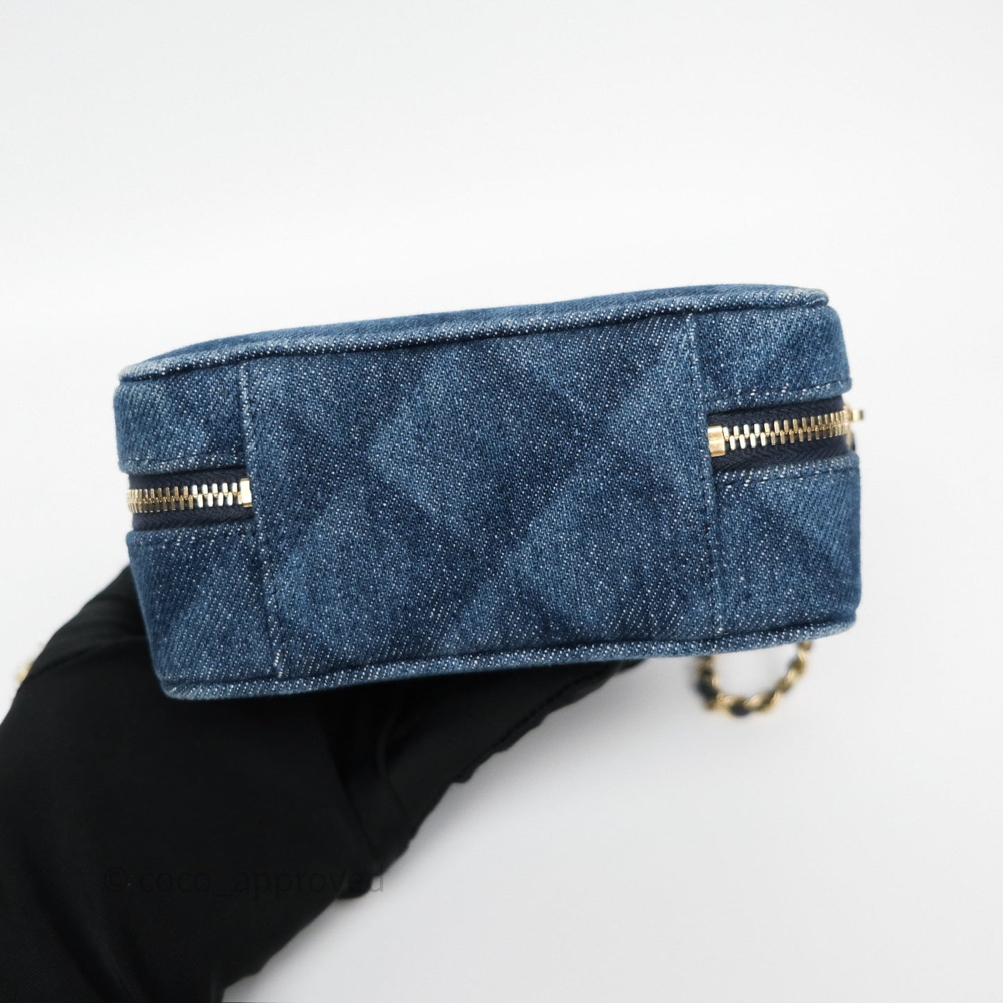 Chanel Camera Bag Quilted Denim Gold Hardware