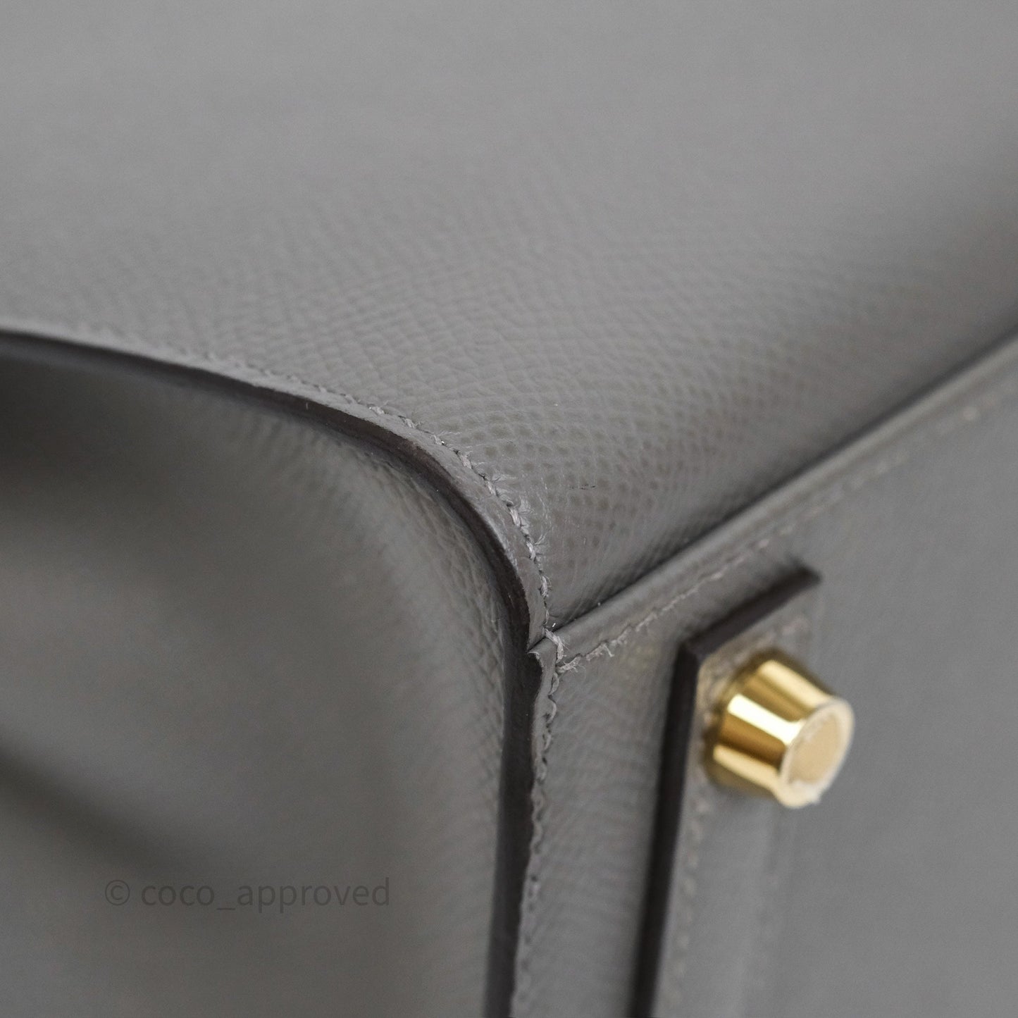 Hermès Birkin 25 Sellier Gris Meyer 0L Epsom Gold Hardware