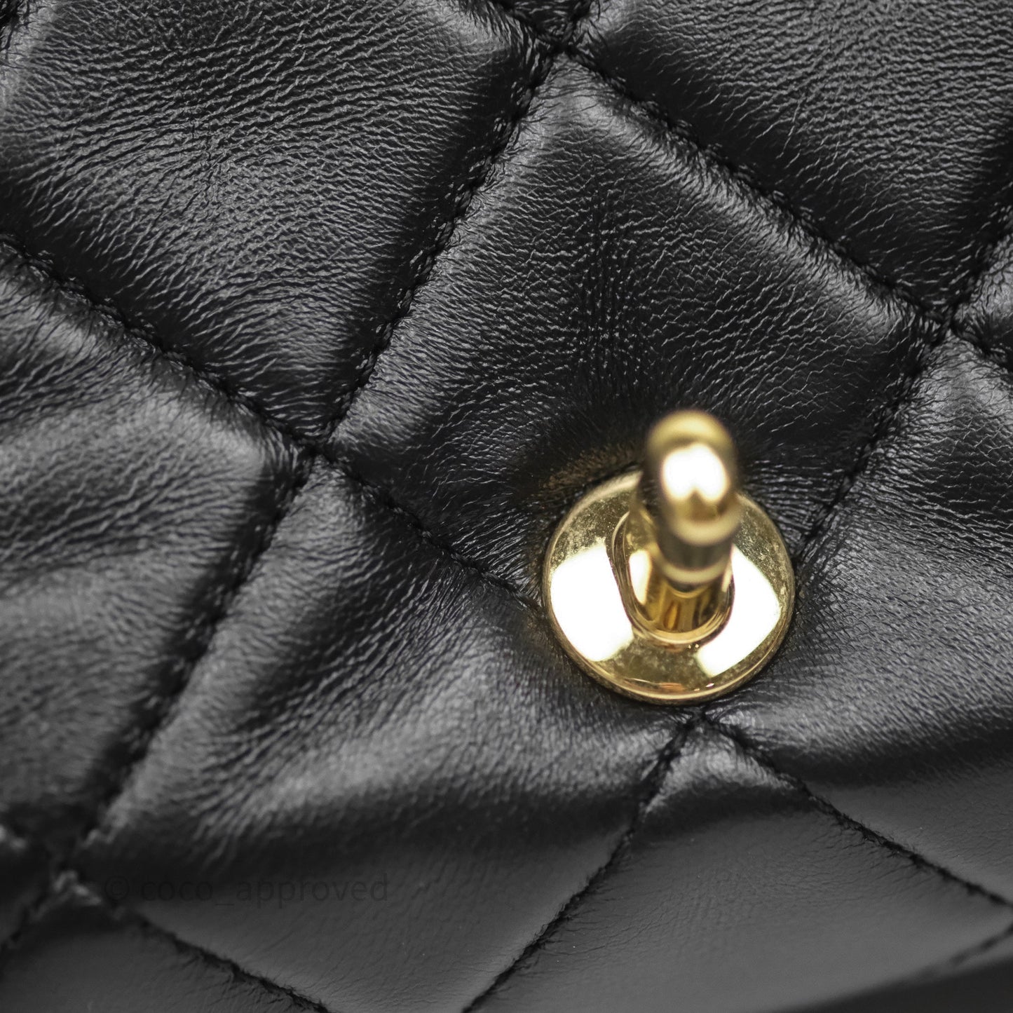 Chanel Quilted Color Match Chain Flap Black Lambskin Gold Hardware