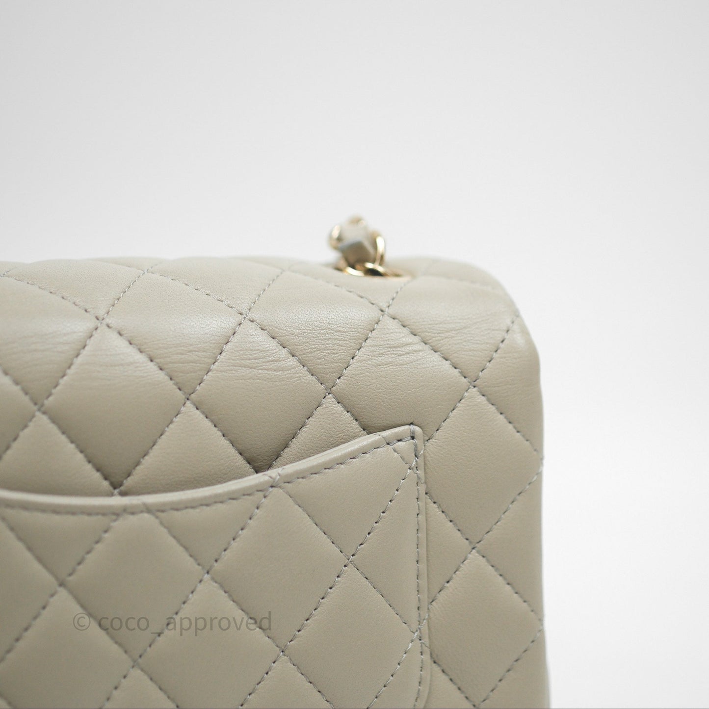Chanel Mini Rectangular Quilted Sage Lambskin Gold Hardware