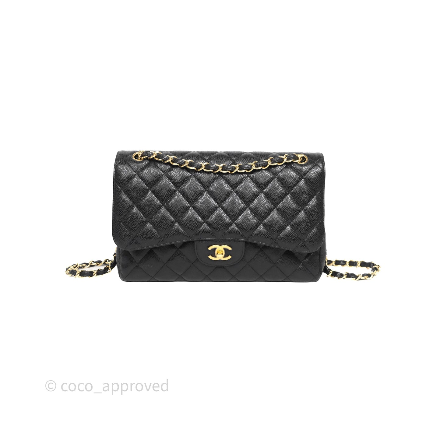 Chanel Jumbo Double Flap Black Caviar Gold Hardware⁣⁣