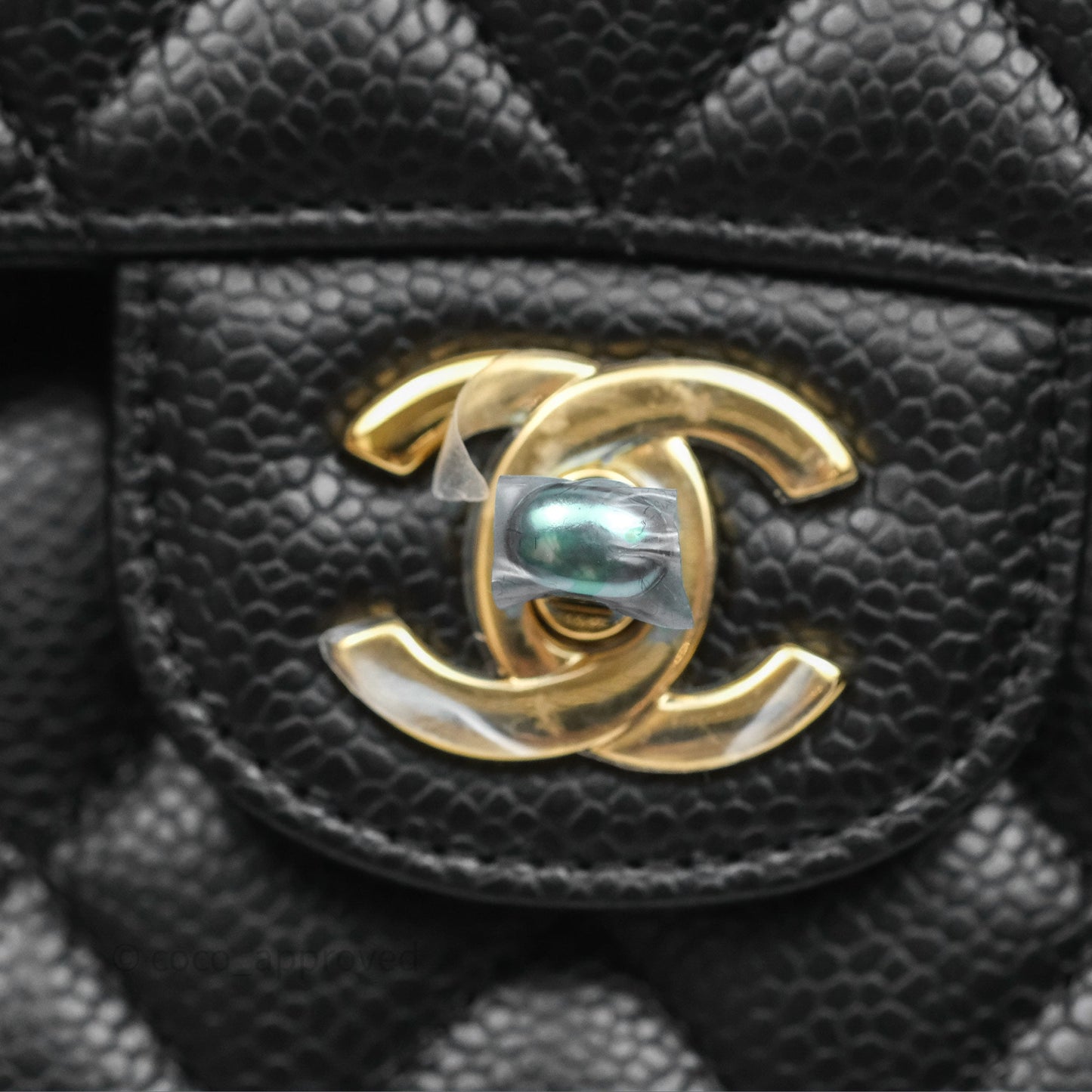 Chanel Classic M/L Medium Flap Quilted Black Caviar Gold Hardware