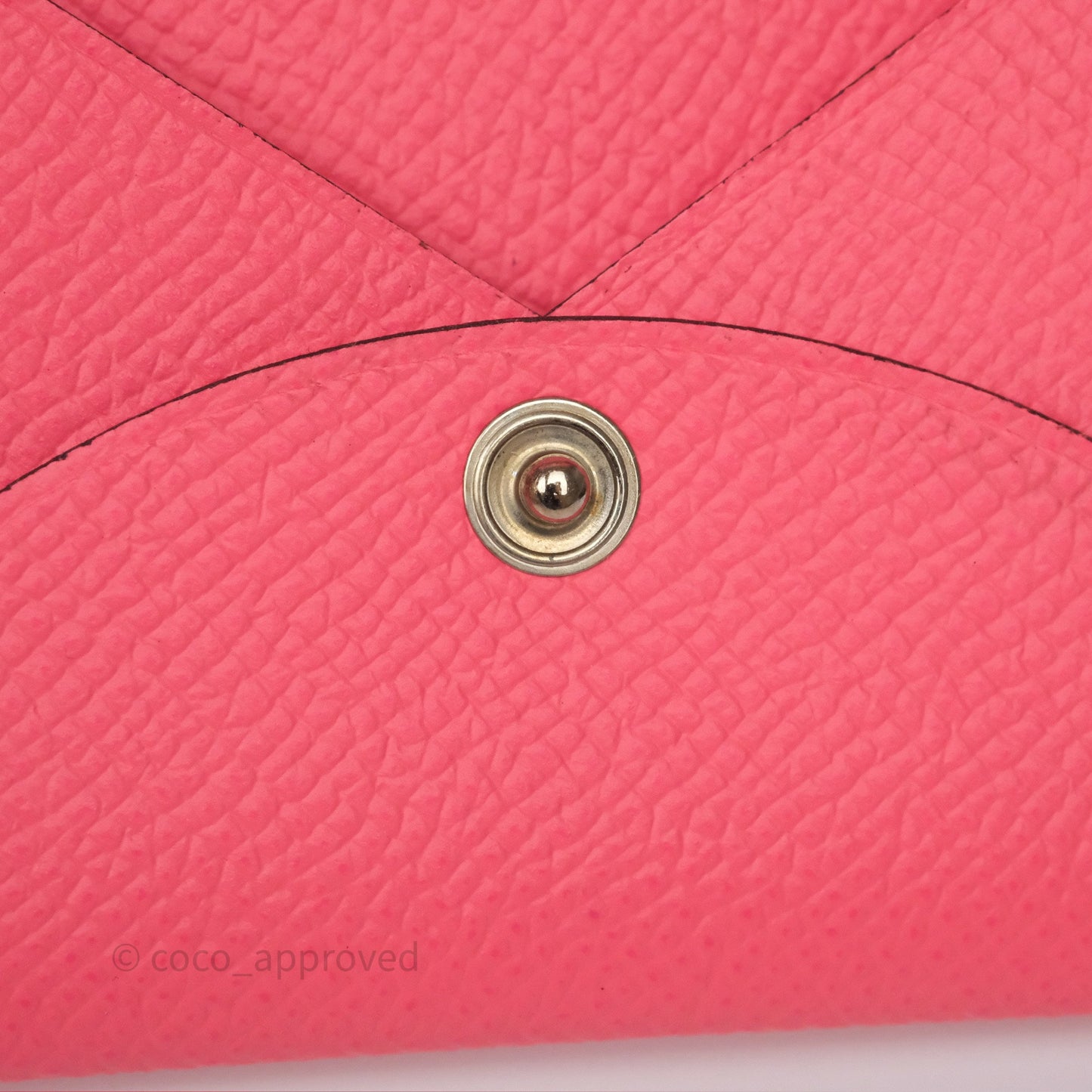 Hermès Calvi Card Holder Rose Azalee 8W Epsom Palladium Hardware