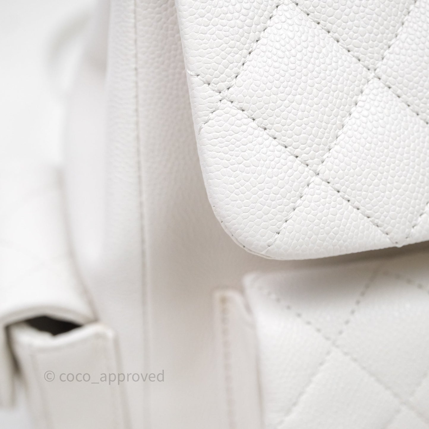 Chanel Small Duma Backpack Caviar White Gold Hardware