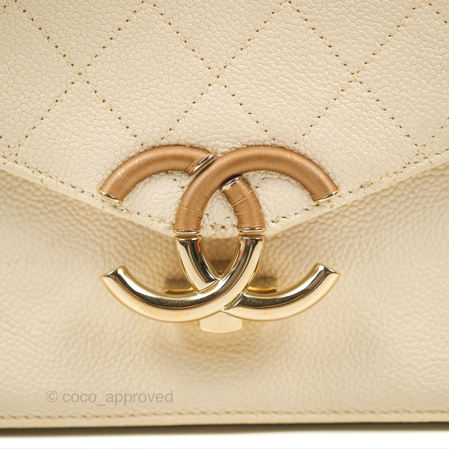 Chanel Medium CC Cuba Flap Bag Ivory Caviar Light Gold Hardware