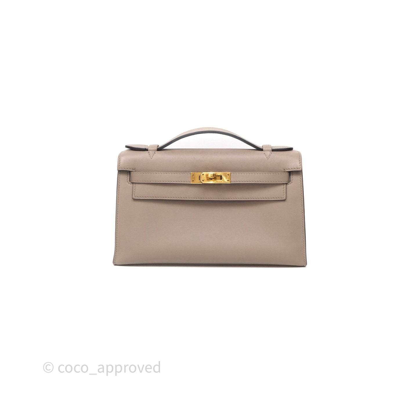 Hermès Kelly Pochette Gris Asphalte M8 Swift Gold Hardware