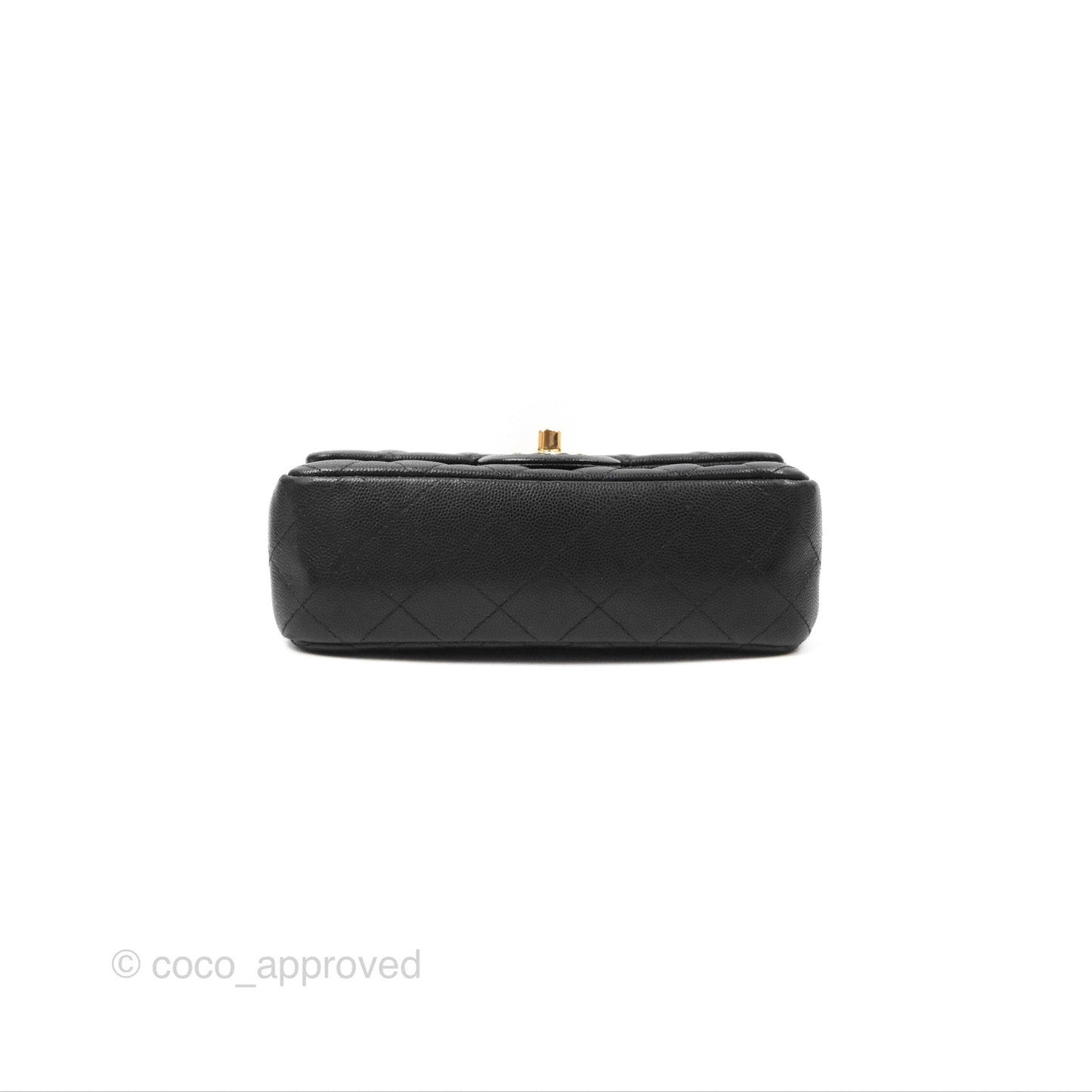 Chanel Quilted Mini Rectangular Black Caviar Gold Hardware 17B