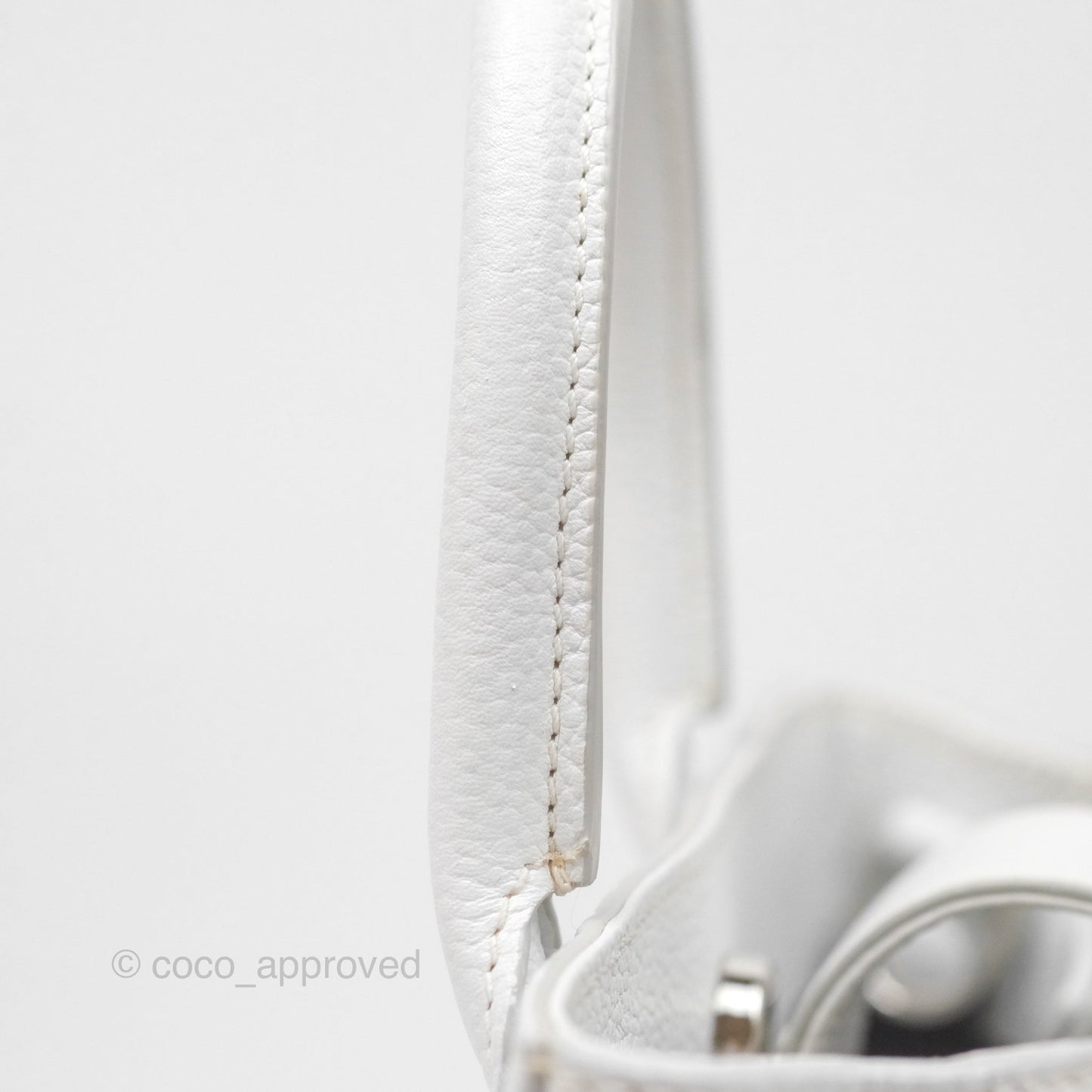 Chanel Mini Neo Executive Shopper Tote White Grained Calfskin Silver Hardware