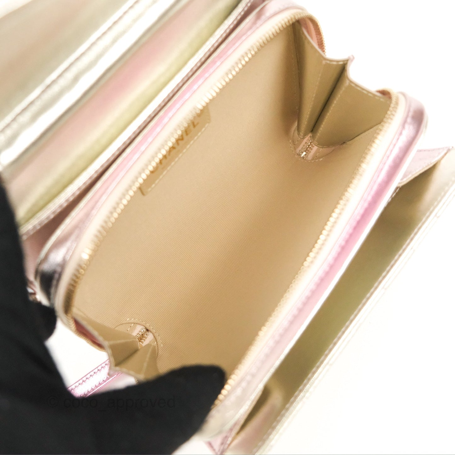 Chanel Mini Flap Bag Metallic Gradient Pink/Silver Lambskin Gold Hardware