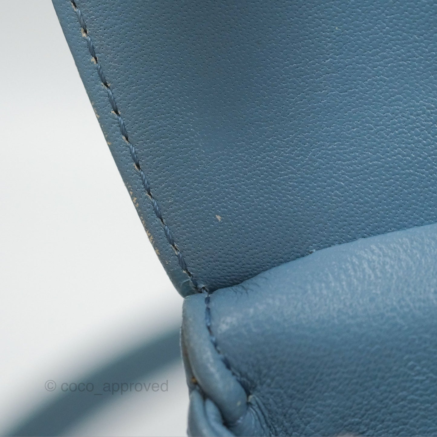 Chanel Curved Flap Bag Blue Lambskin Aged Gold Hardware