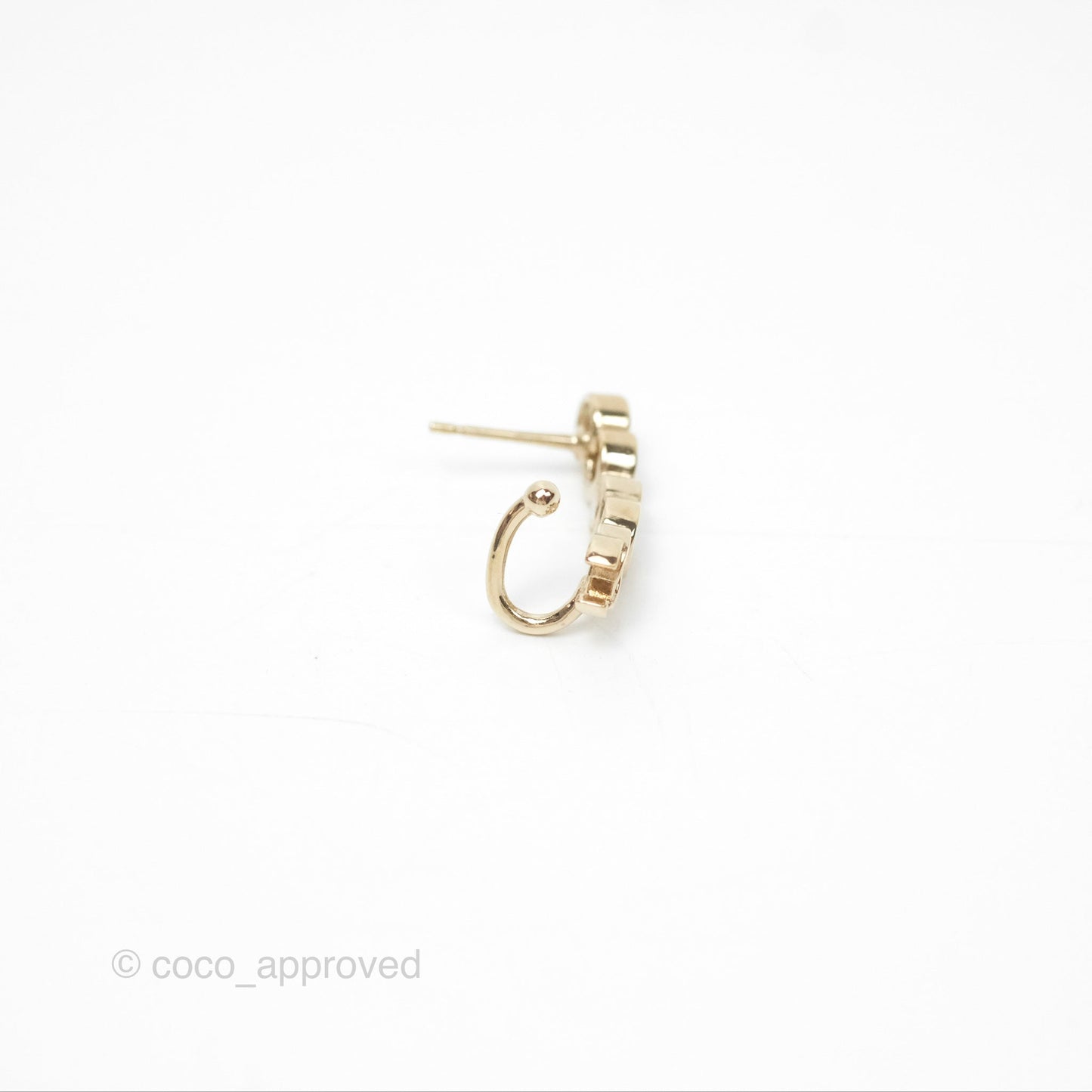 Chanel CC Coco Crystal Earrings Ear Clip Gold Tone 23V