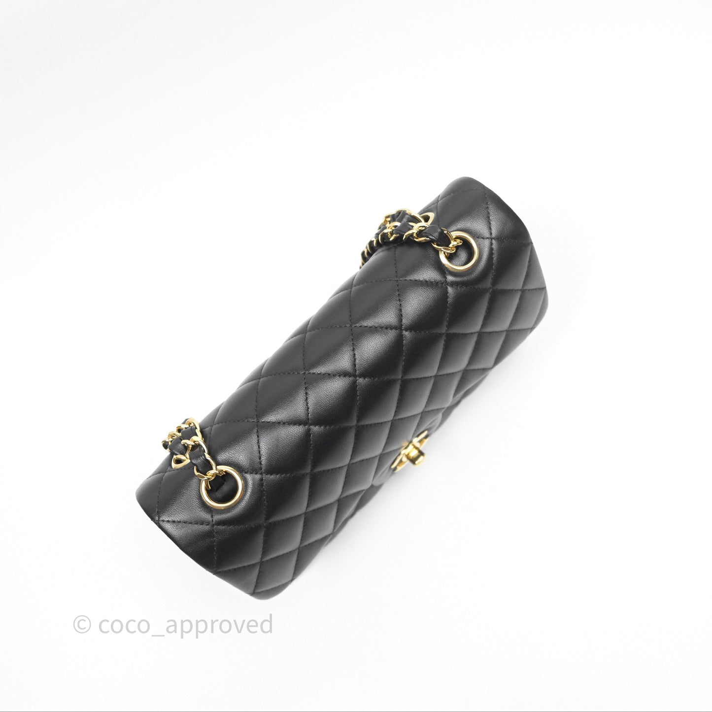Chanel Small Classic Flap Quilted Black Lambskin Gold Hardware