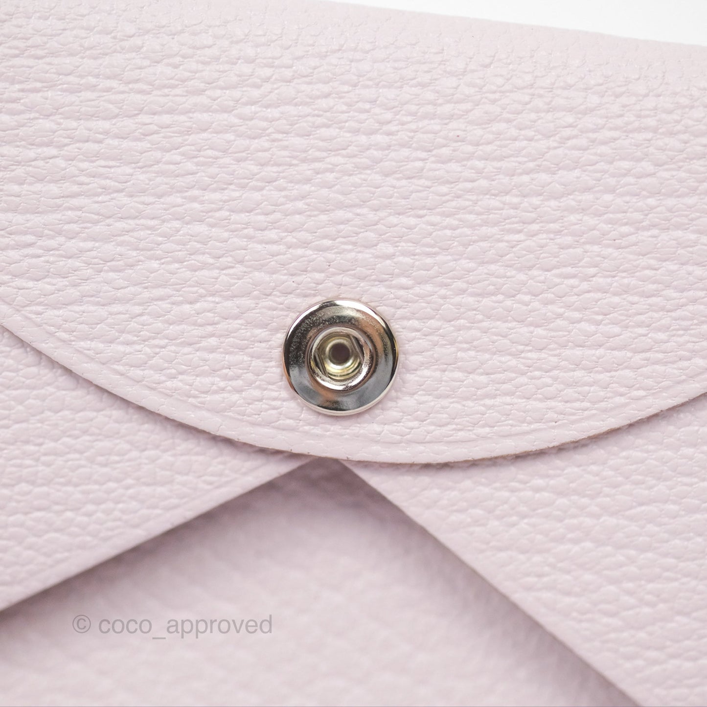 Hermès Calvi Card Holder Mauve Pale Chevre Mysore