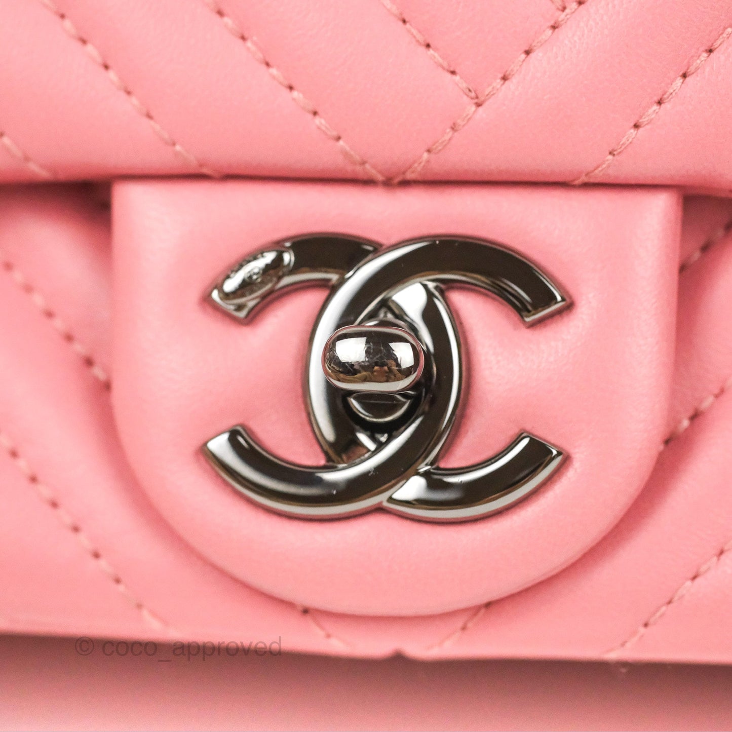 Chanel Small CC Crossing Flap Pink Lambskin Gun Metal Hardware
