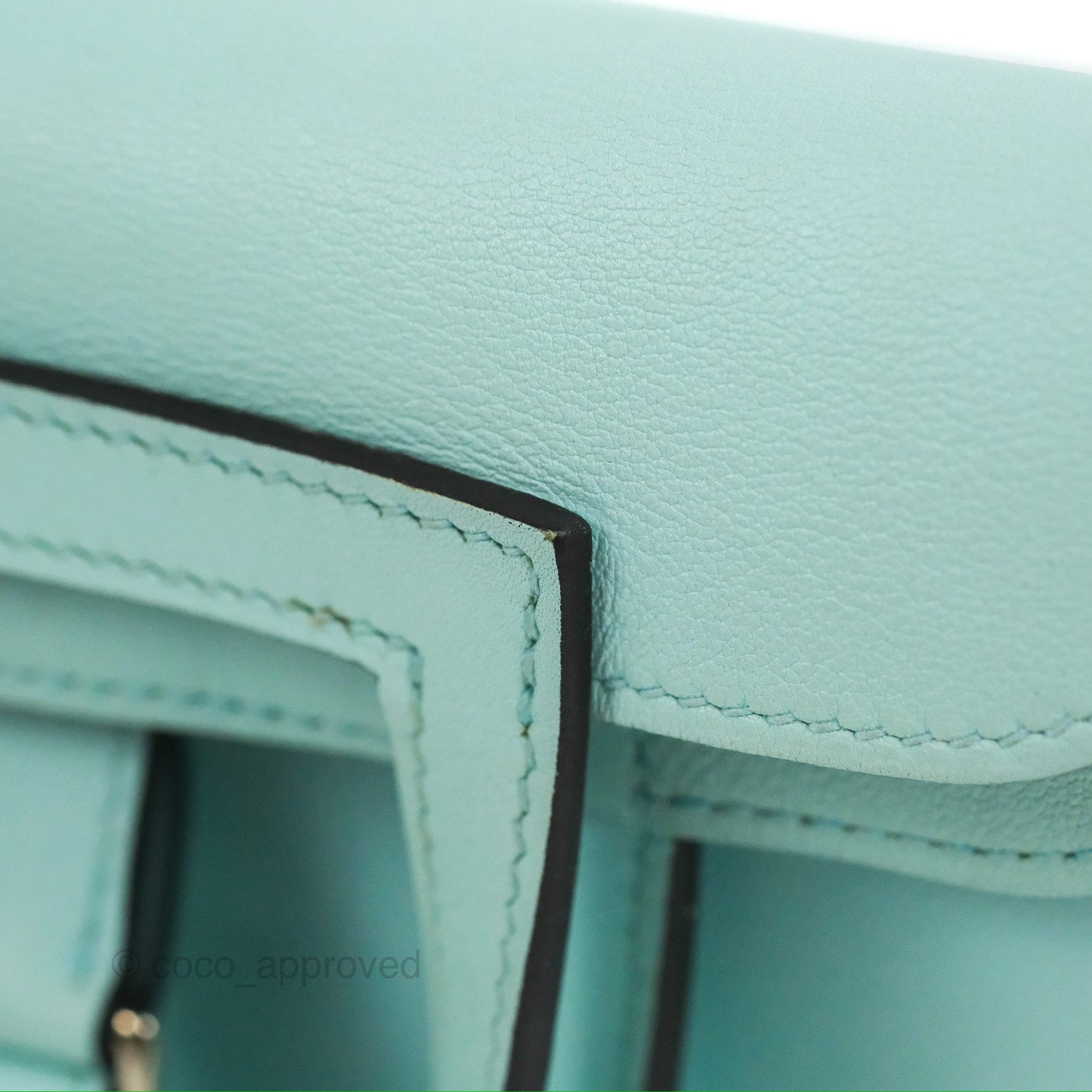 Hermès Halzan 22 Mini Aqua Swift Palladium Hardware