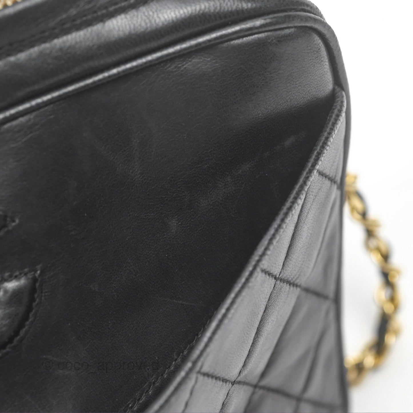 Chanel Vintage Camera Bag Black Lambskin Gold Hardware