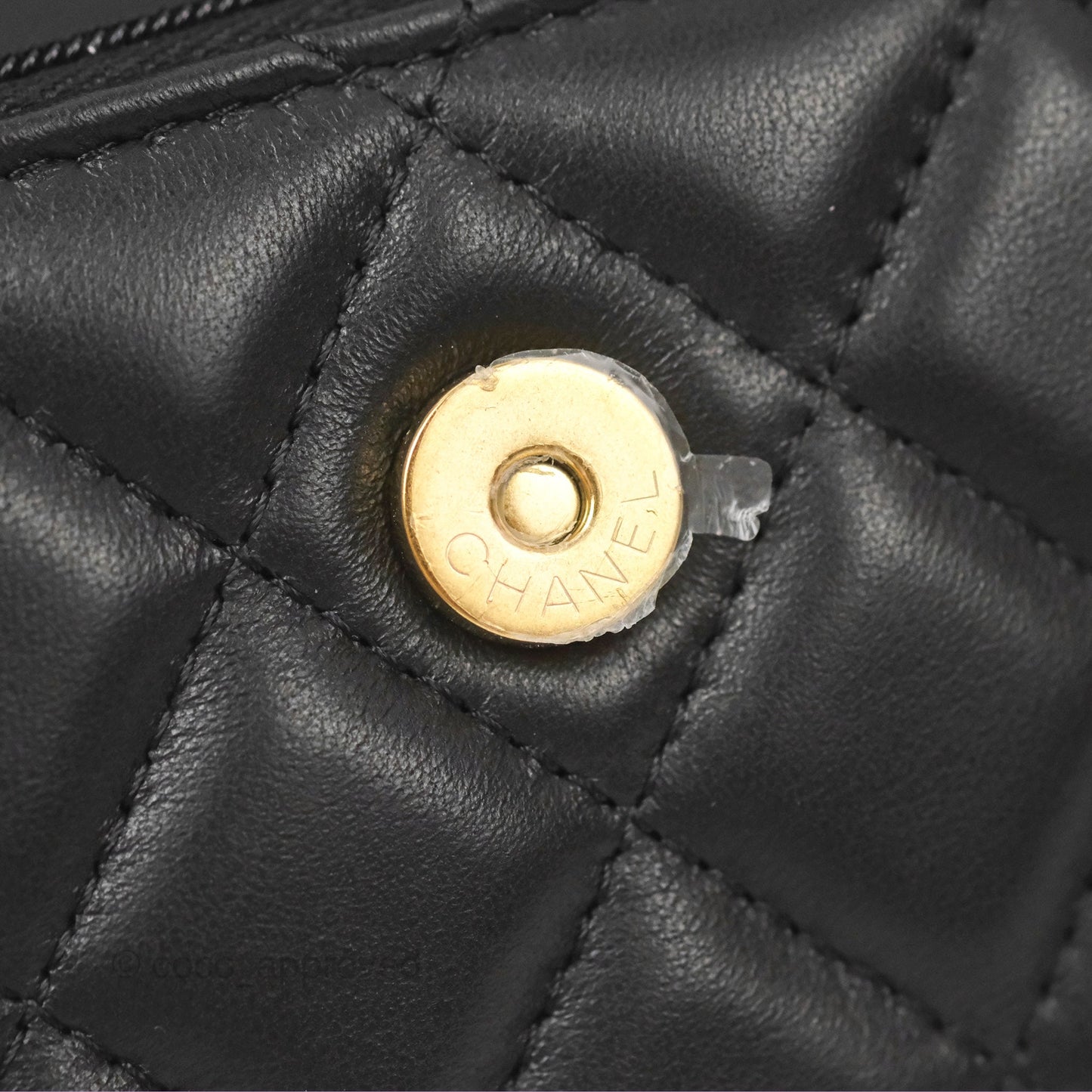 Chanel Mini WOC Phone Holder with Camellia Adjustable Chain Black Lambskin