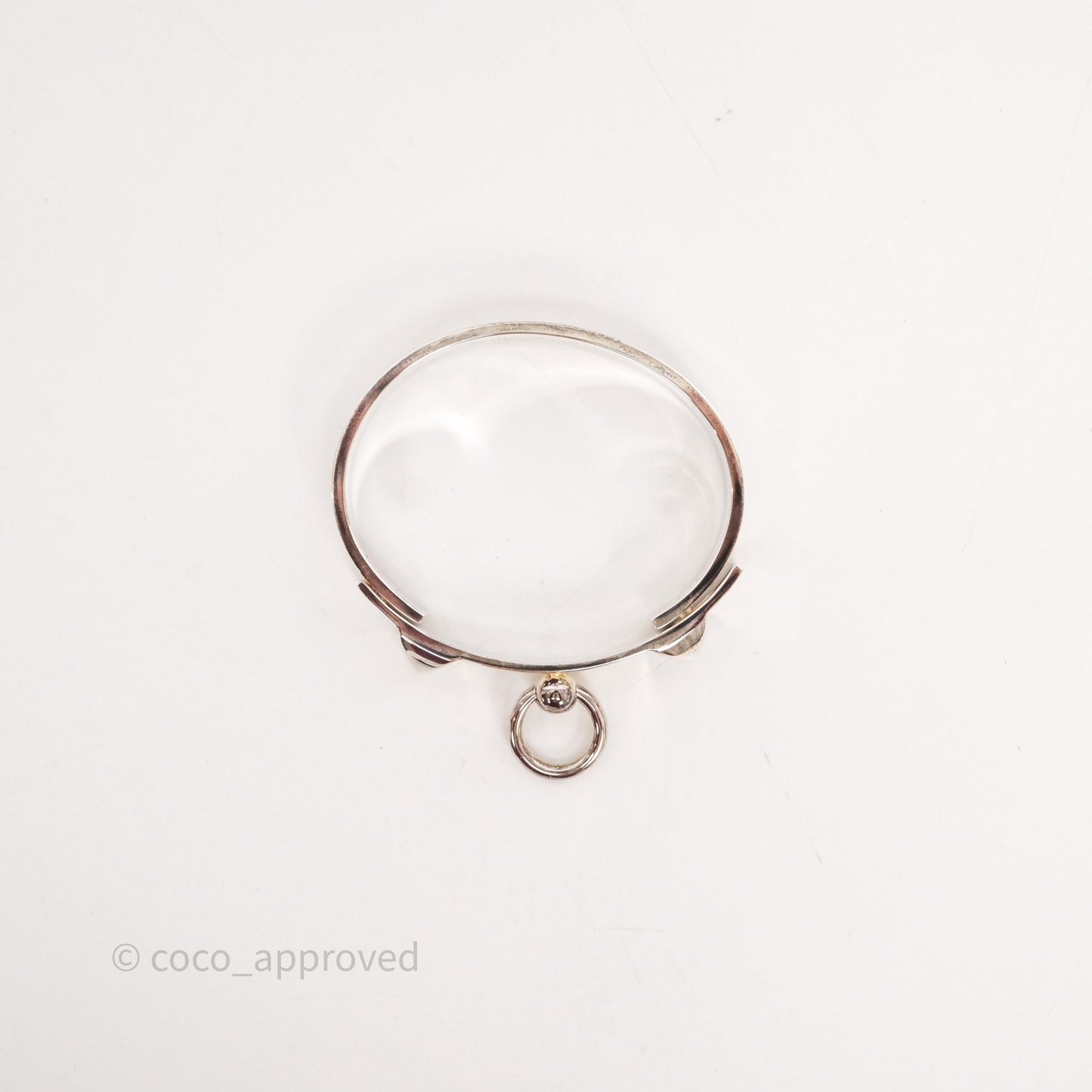 Hermes Collier de Chien Bracelet Sterling Silver Size SH