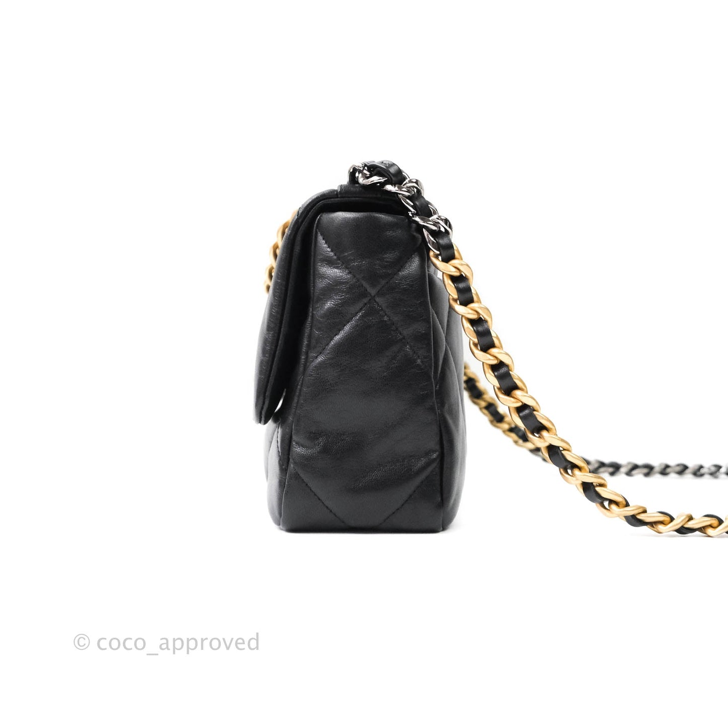 Chanel 19 Small Black Goatskin Mixed Hardware Goatskin