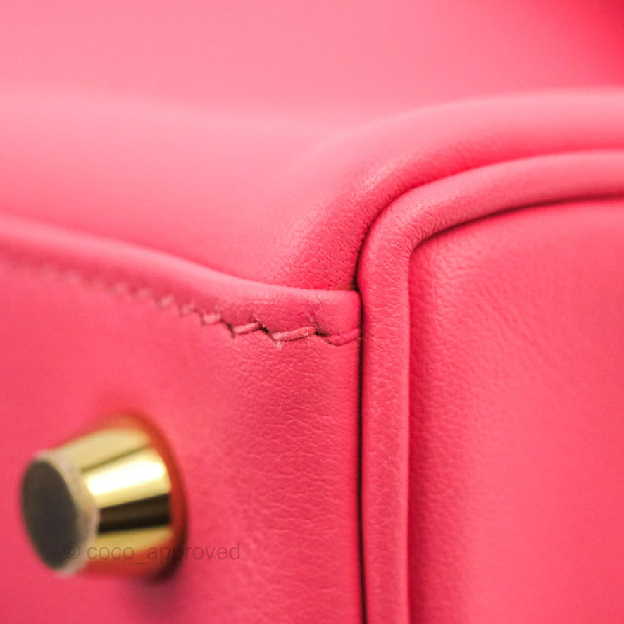 Hermès Retourne Kelly 25 Veau Swift Rose Azalee Gold Hardware