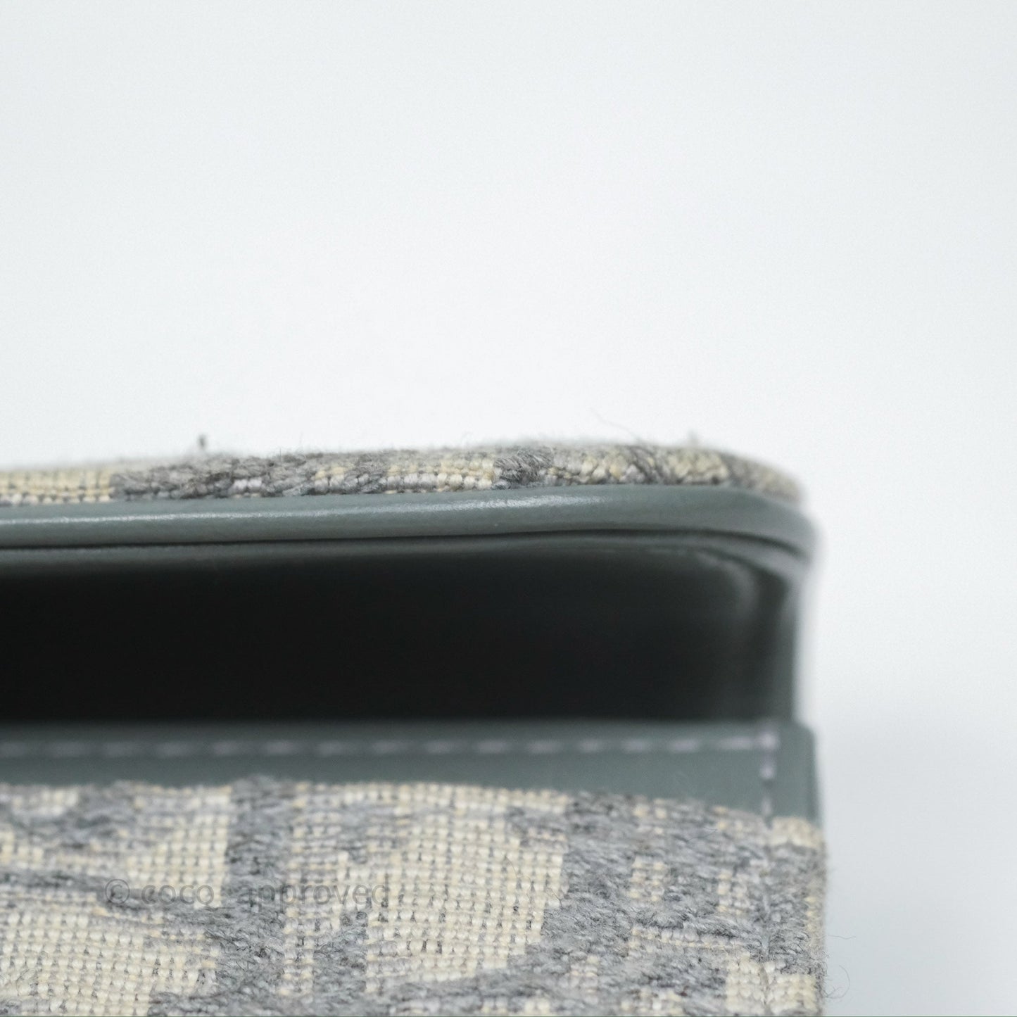 Christian Dior Saddle Bloom Card Holder Gray Dior Oblique Jacquard
