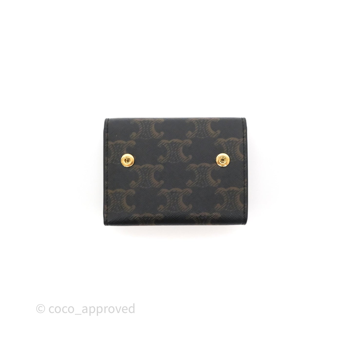 Celine Compact Wallet with Coin Triomphe Canvas Tan