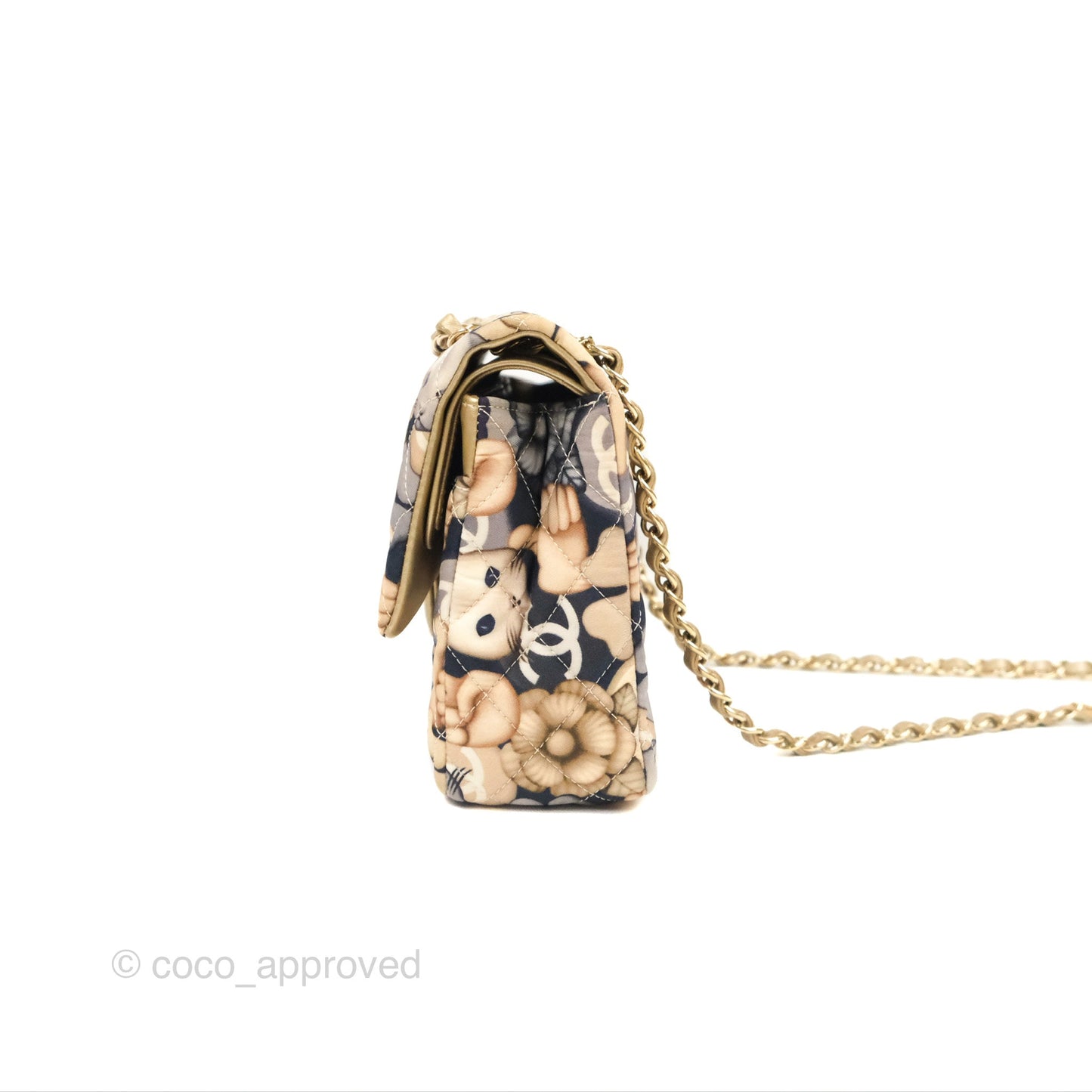 Chanel Cat Emoticon Medium Classic Double Flap Bag Metallic Gold Lambskin Gold Hardware
