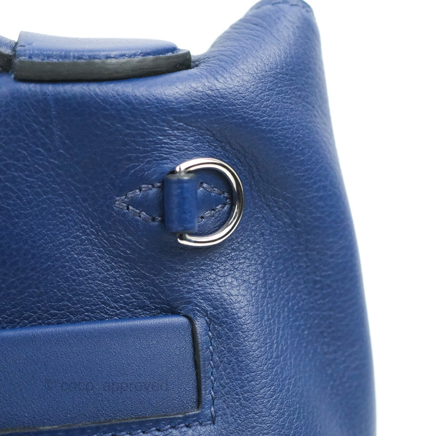 Hermès 24/24 21 Mini Bleu Saphir Evercolor/Swift Palladium Hardware