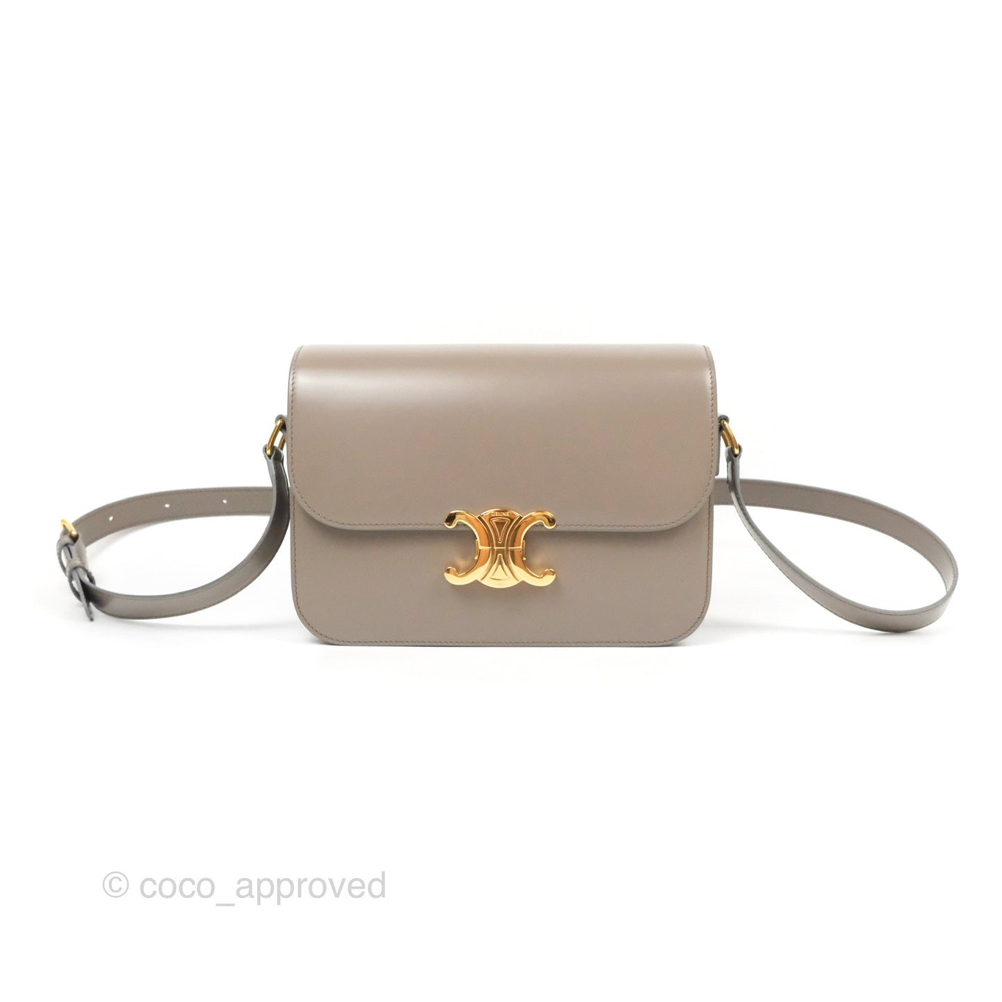 Celine Medium Triomphe Bag Pebble Shiny Calfskin