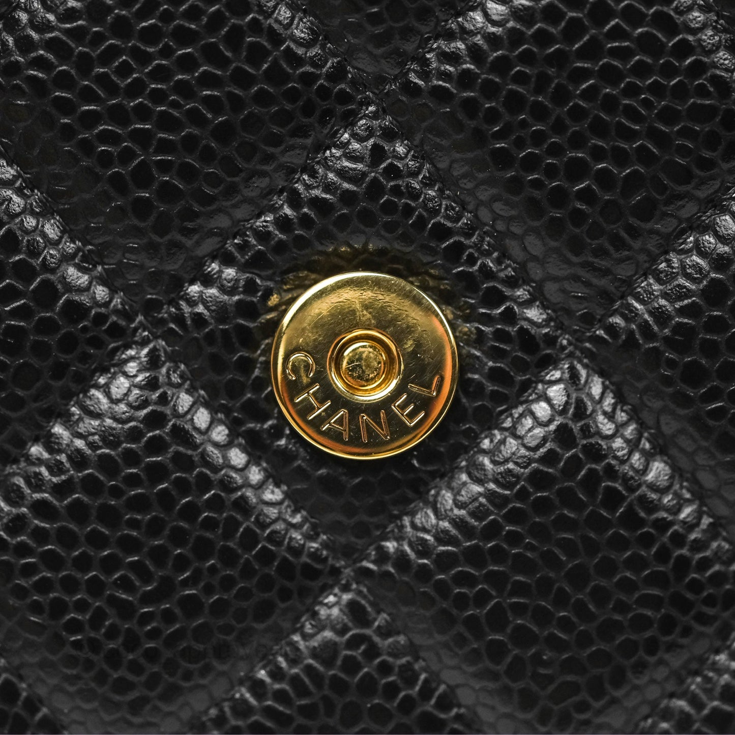 Chanel Classic Quilted Wallet On Chain WOC Black Caviar Gold Hardware