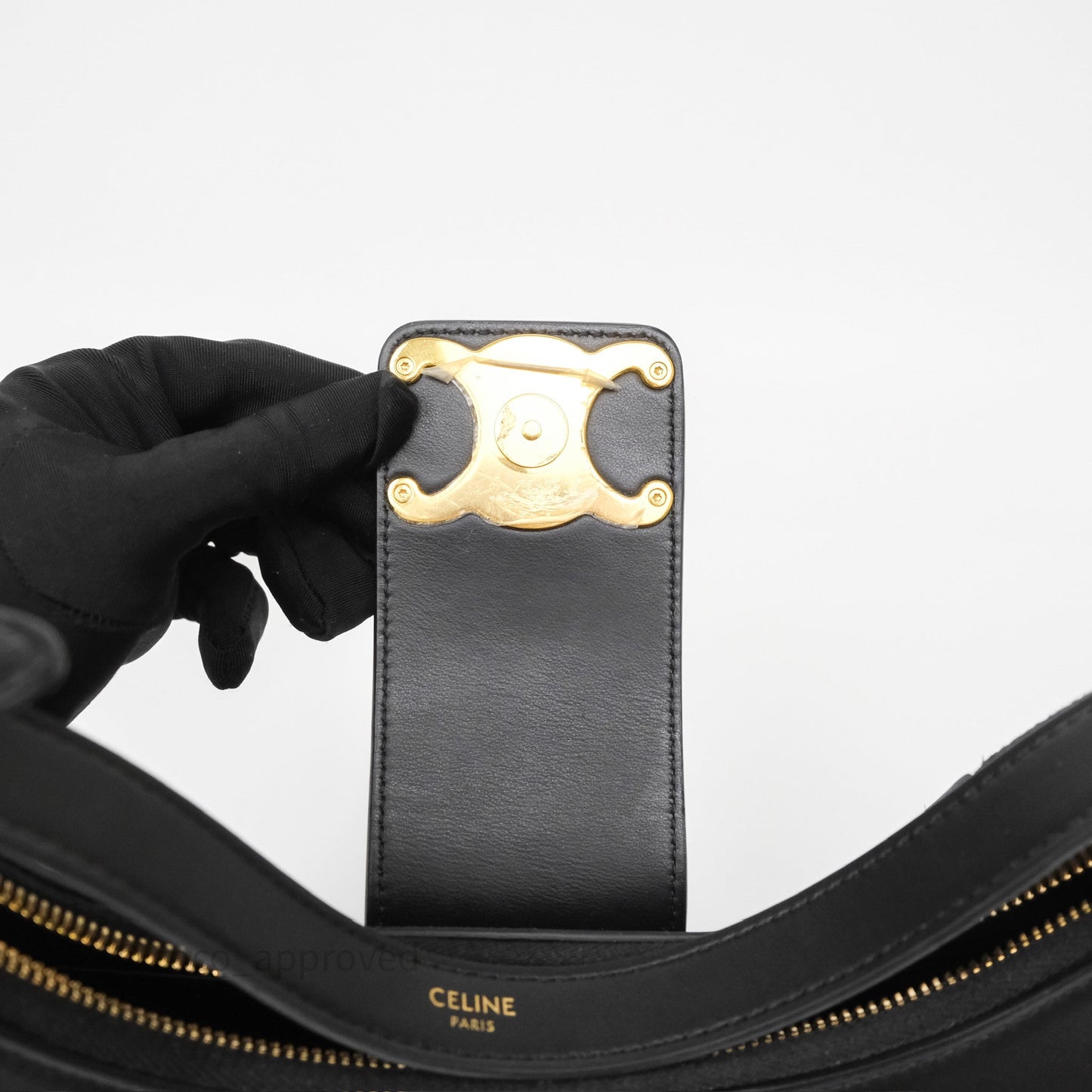 Celine Medium Ava Triomphe Bag Black Smooth Calfskin