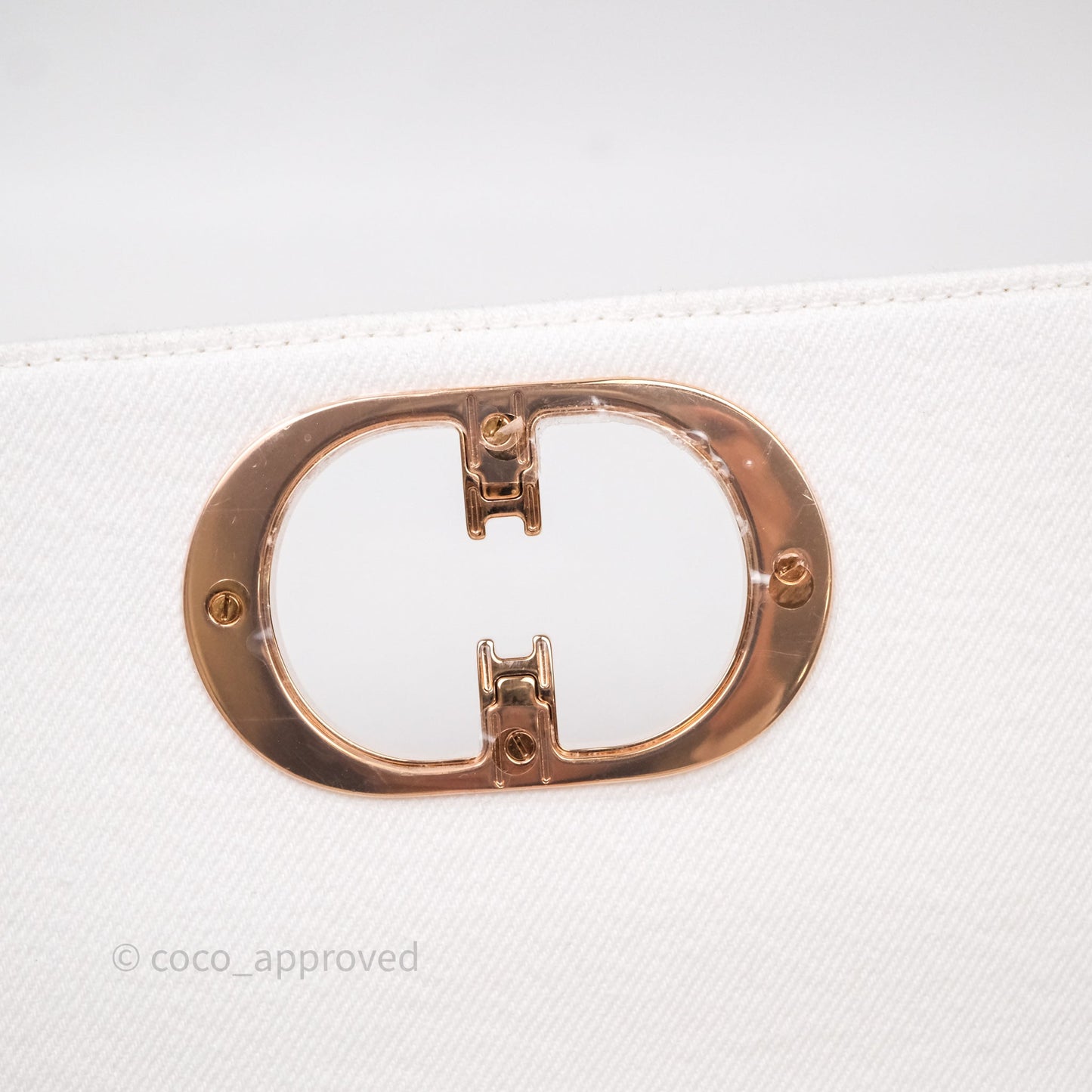 Dior Small Caro Bag White Florilegio Rose Gold Hardware