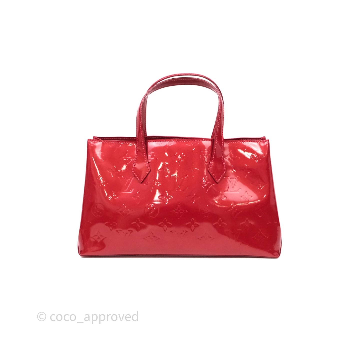 Louis Vuitton Vernis Wilshire Monogram Tote Bag Red