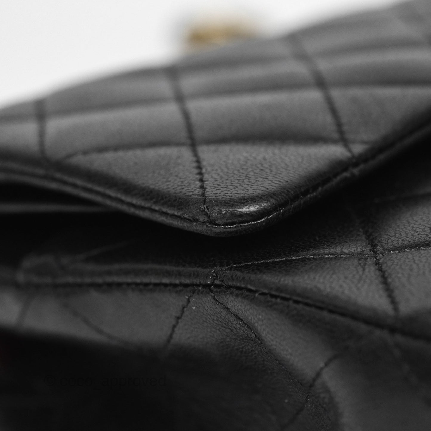 Chanel Classic M/L Medium Flap Quilted Black Lambskin Gold Hardware