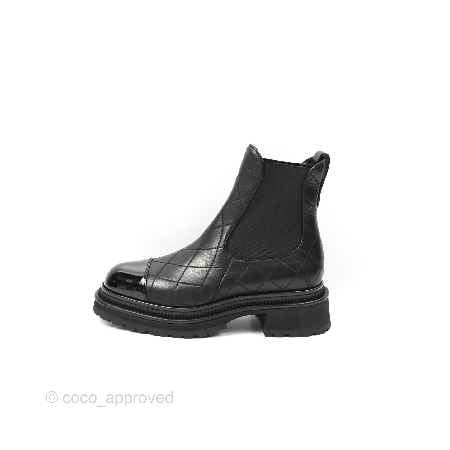 Chanel Ankle Boots Quilted Black Leather Size 39