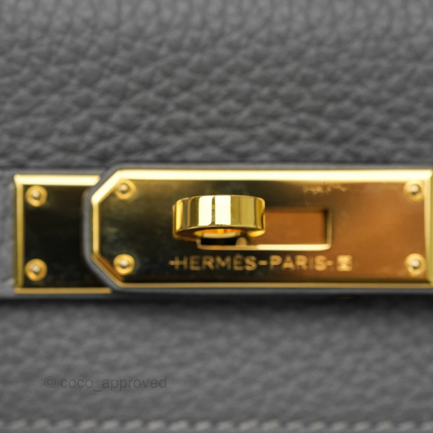 Hermès Kelly 28 Retourne Gris Meyer 0L Clemence Gold Hardware