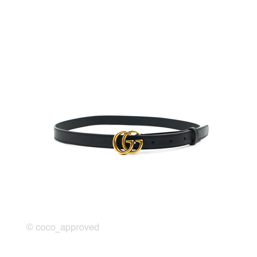 Gucci Calfskin Double GG 20mm Belt 75 30 Black