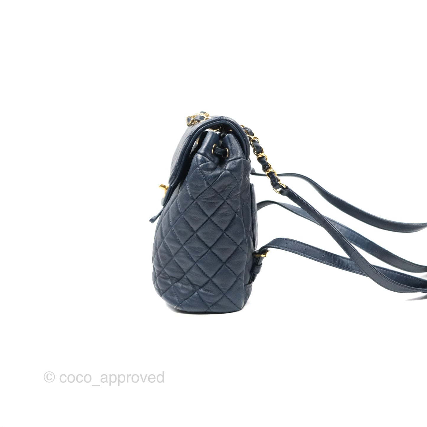 Chanel Mini Navy Calfskin Urban Spirit Backpack ⁣⁣⁣⁣⁣⁣⁣⁣⁣⁣⁣⁣⁣⁣Gold Hardware