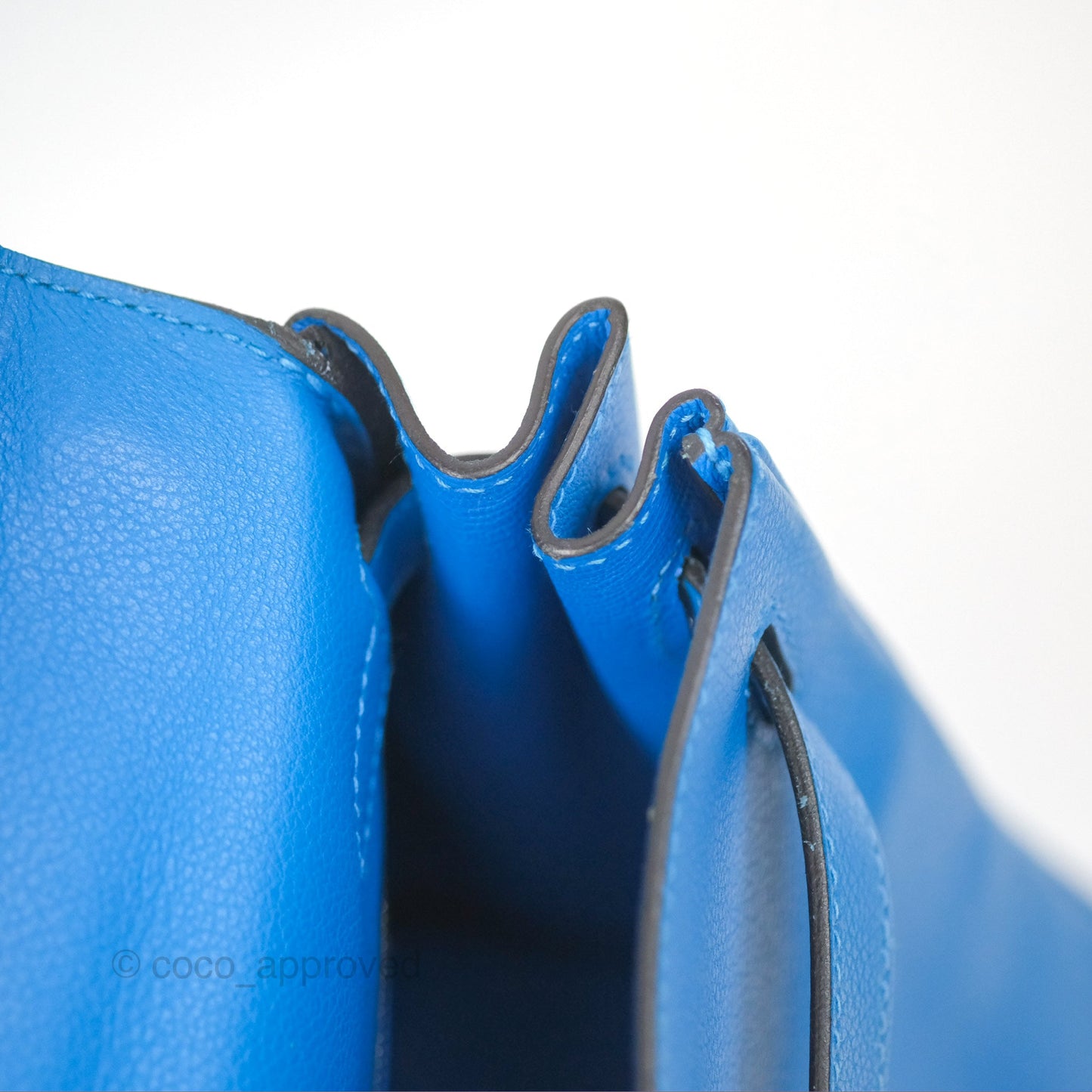 Hermès Retourne Kelly 28 Blue Evercolor Gold Hardware