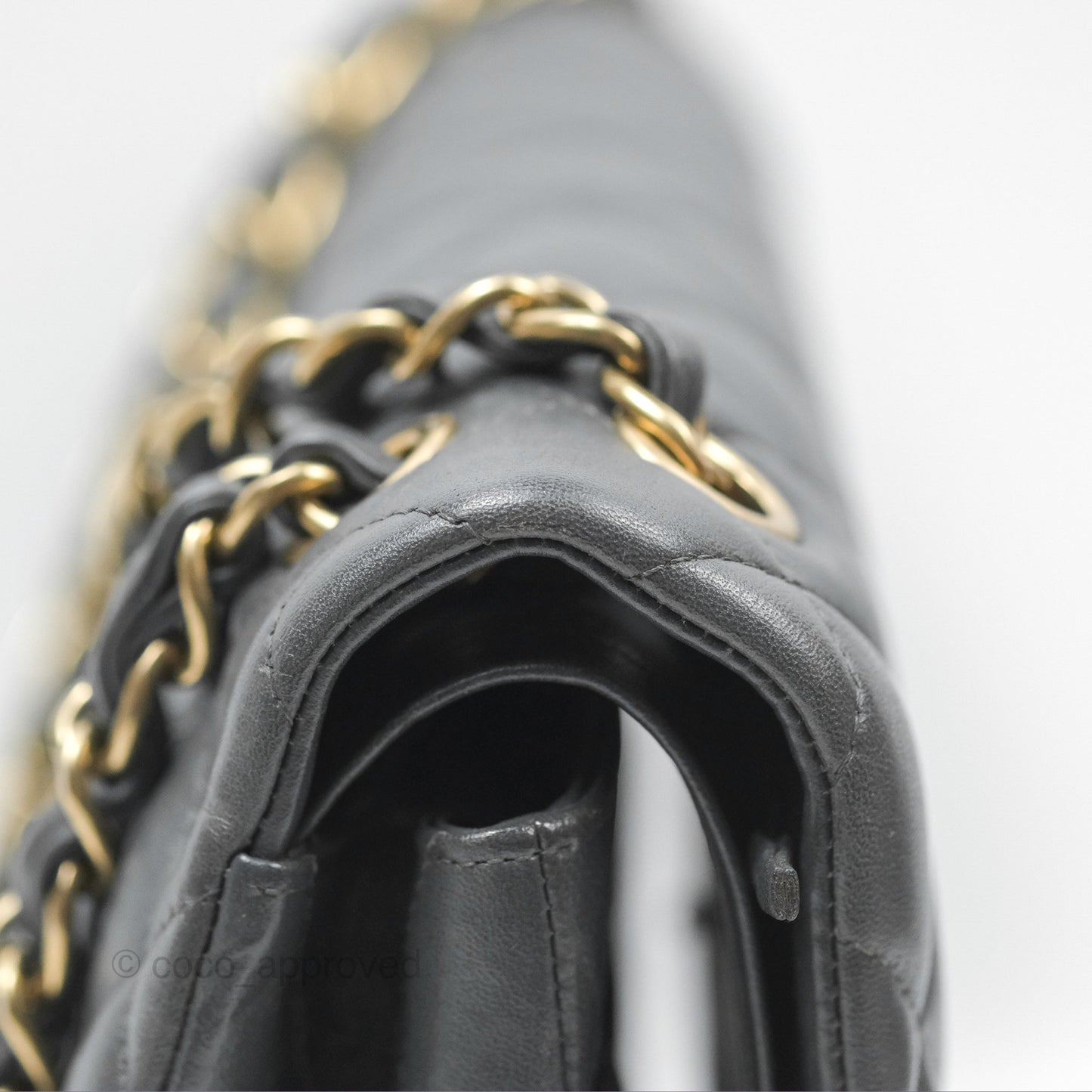 Chanel Jumbo Double Flap Dark Grey Lambskin Brushed Gold Hardware⁣⁣