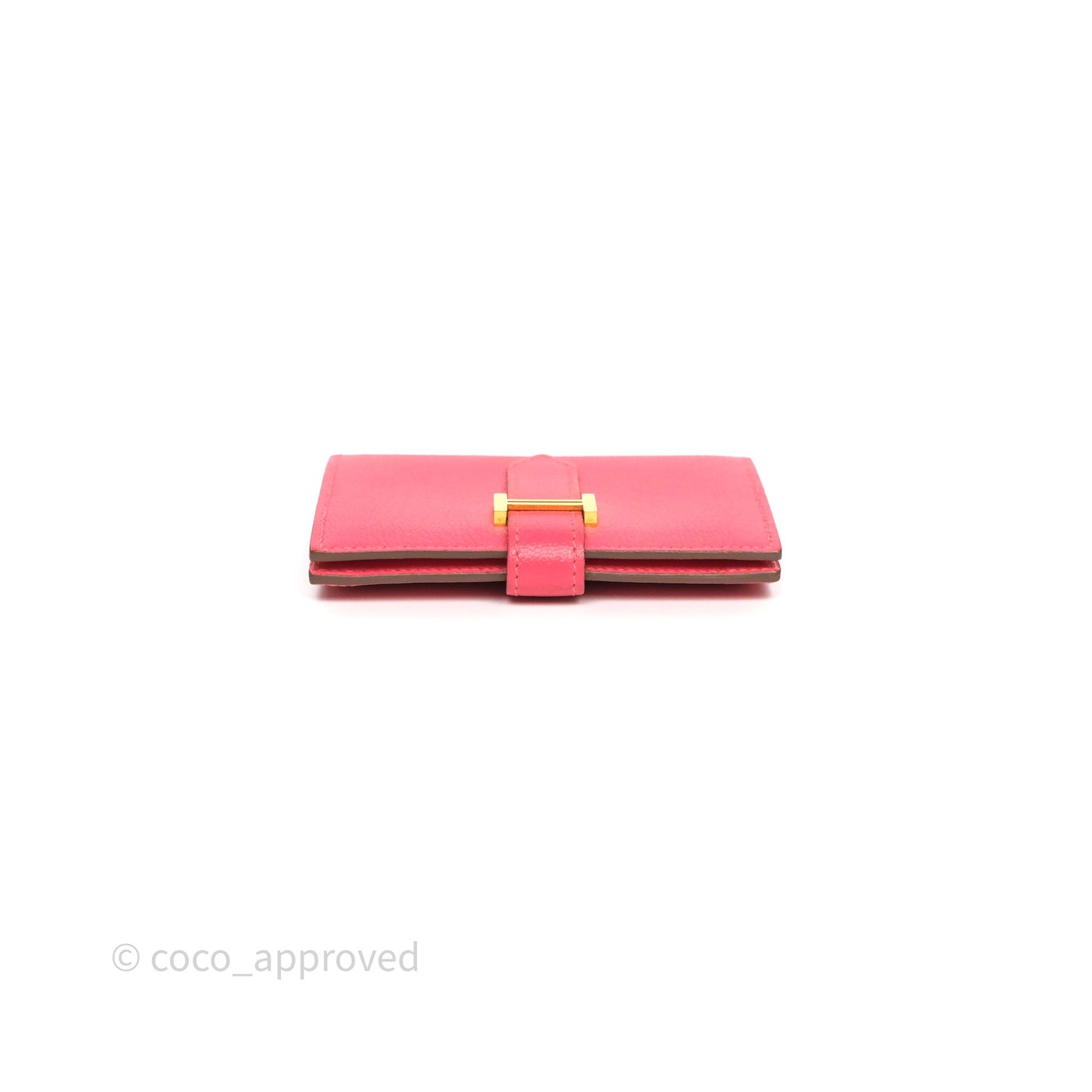 Hermès Bearn Mini Wallet Rose Lipstick U5 Chevre Mysore Gold Hardware