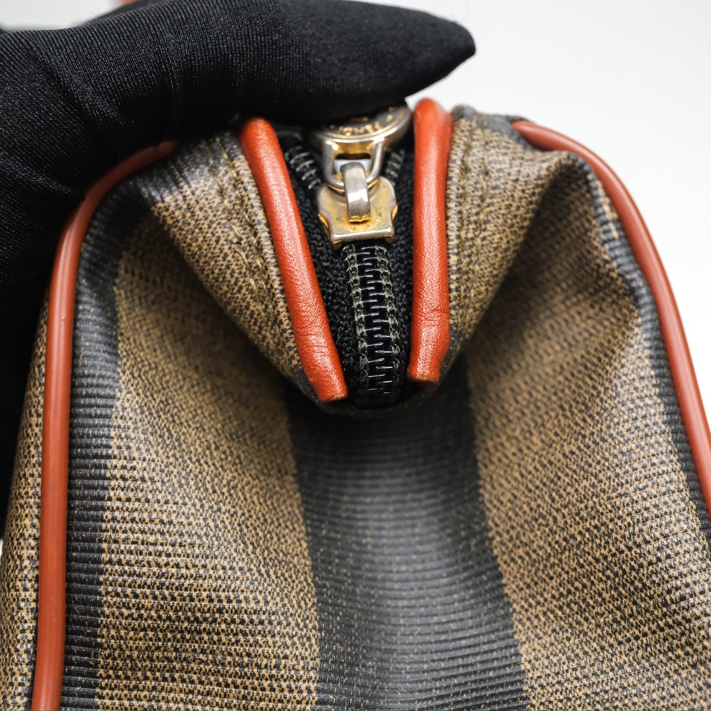Fendi Mini Vintage Striped Boston Bag