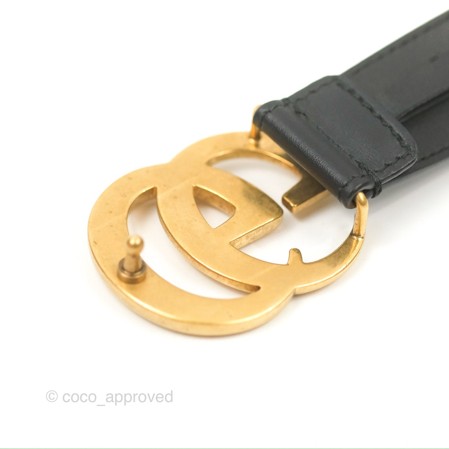 Gucci Double GG 20mm Belt Black Calfskin 85 34