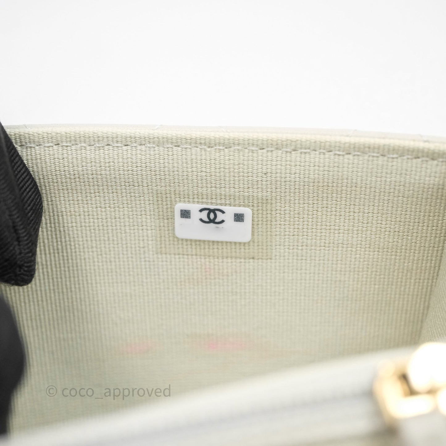 Chanel Trendy CC Wallet On Chain WOC Light Grey Lambskin Gold Hardware N