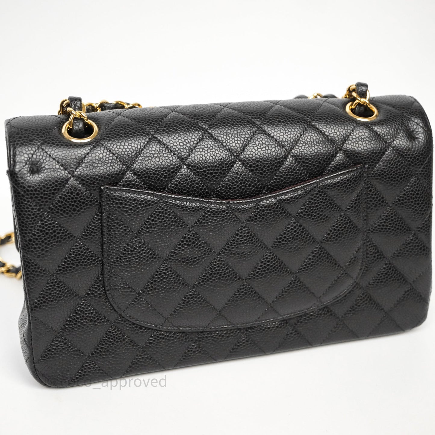 Chanel Classic M/L Medium Flap Quilted Black Caviar Gold Hardware