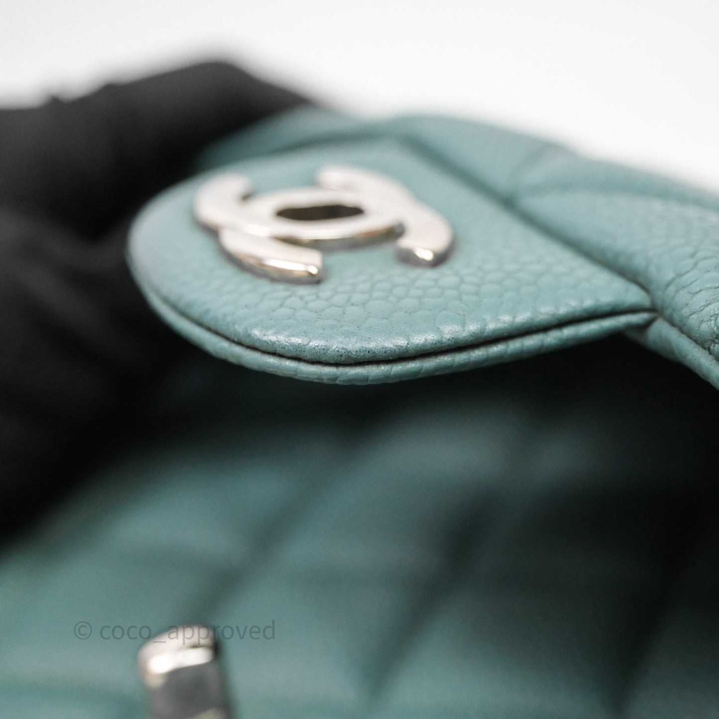 Chanel Quilted Clutch with Chain Green Caviar Gold Hardware