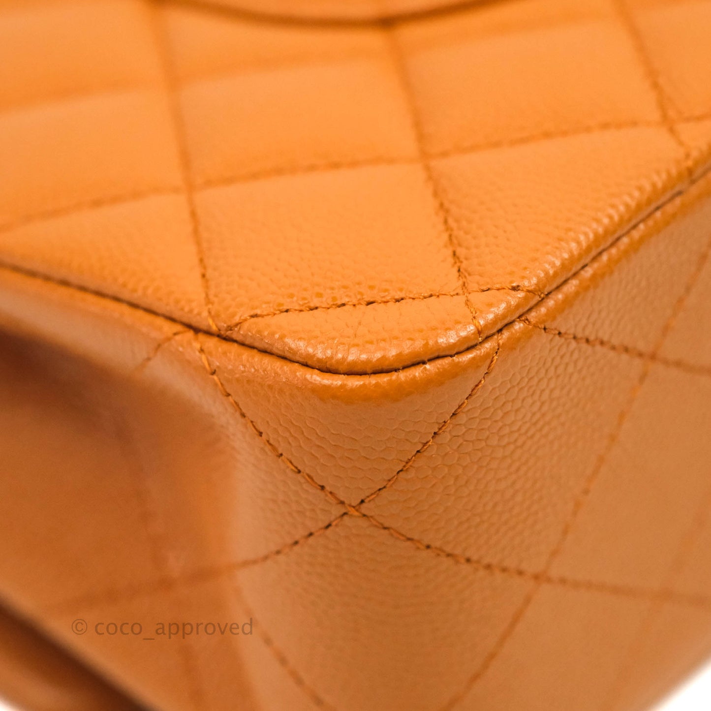 Chanel Classic M/L Medium Double Flap Caramel Caviar Gold Hardware 21A
