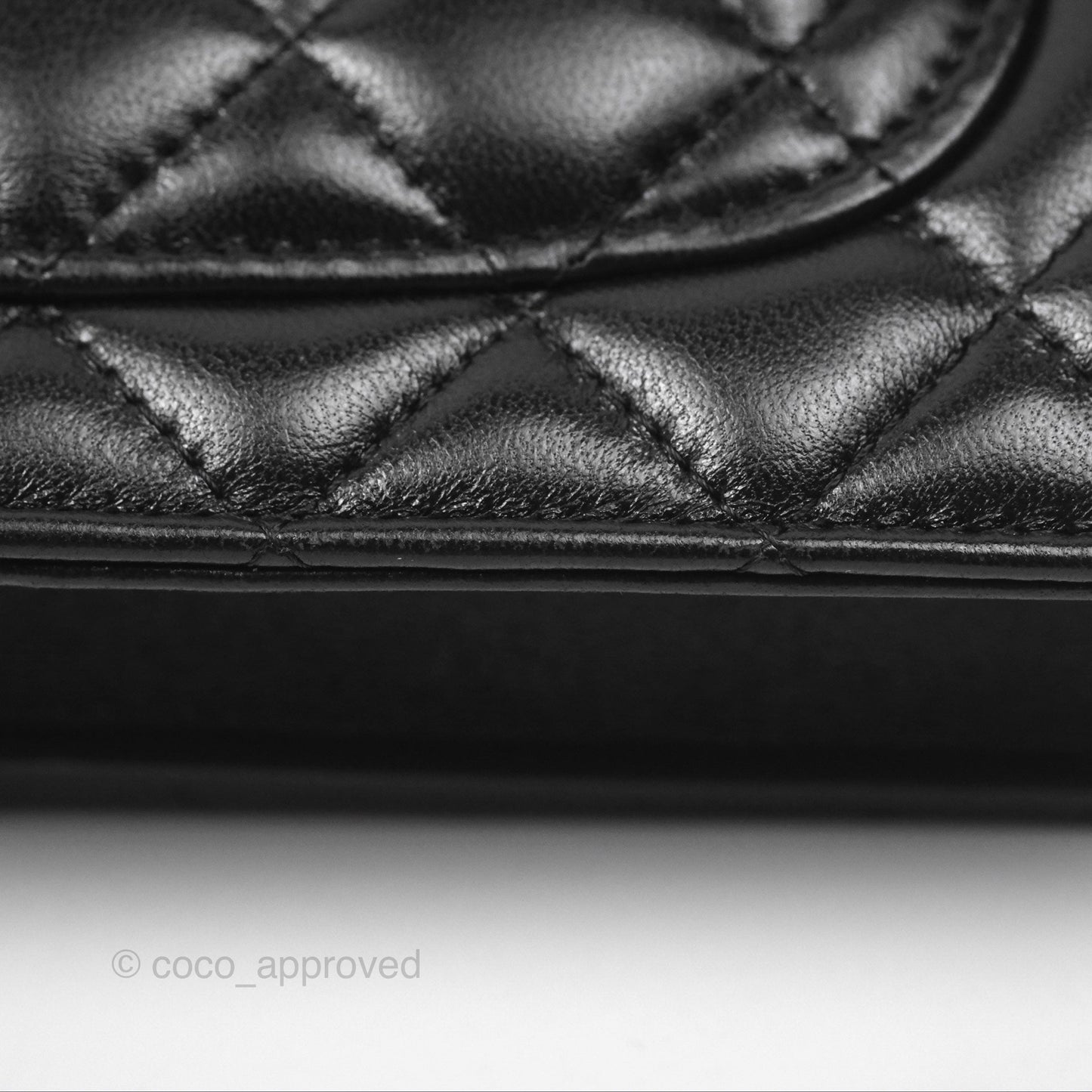 Chanel Quilted Dynasty Wallet on Chain WOC Black Shiny Lambskin Gold Hardware