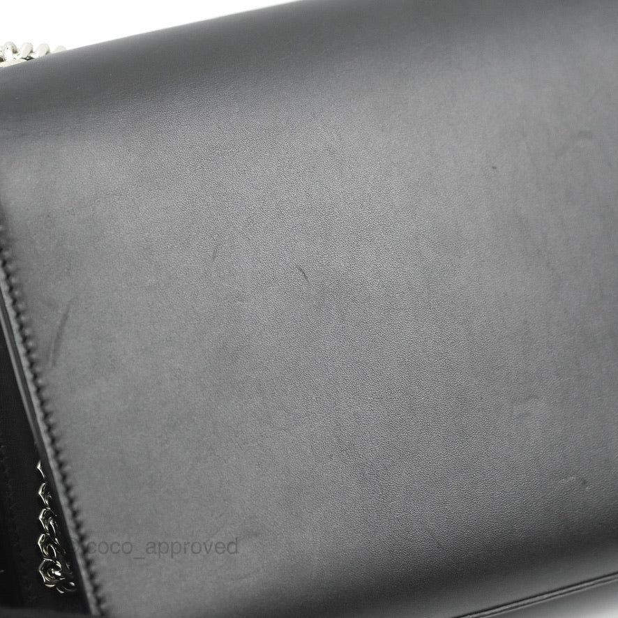 Saint Laurent Medium Kate Tassel Chain Bag Black Smooth Calfskin Silver Hardware