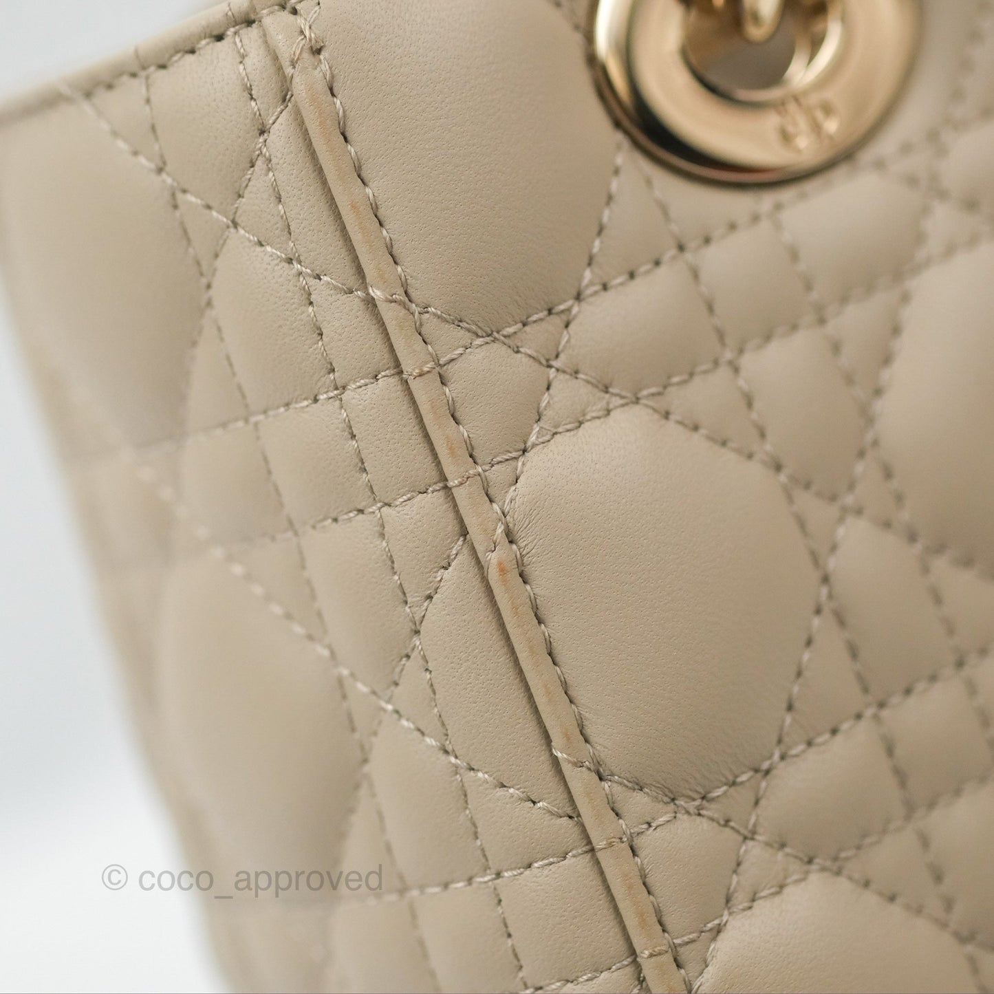 Christian Dior My ABCDior Lady Dior Beige Matte Lambskin Gold Hardware